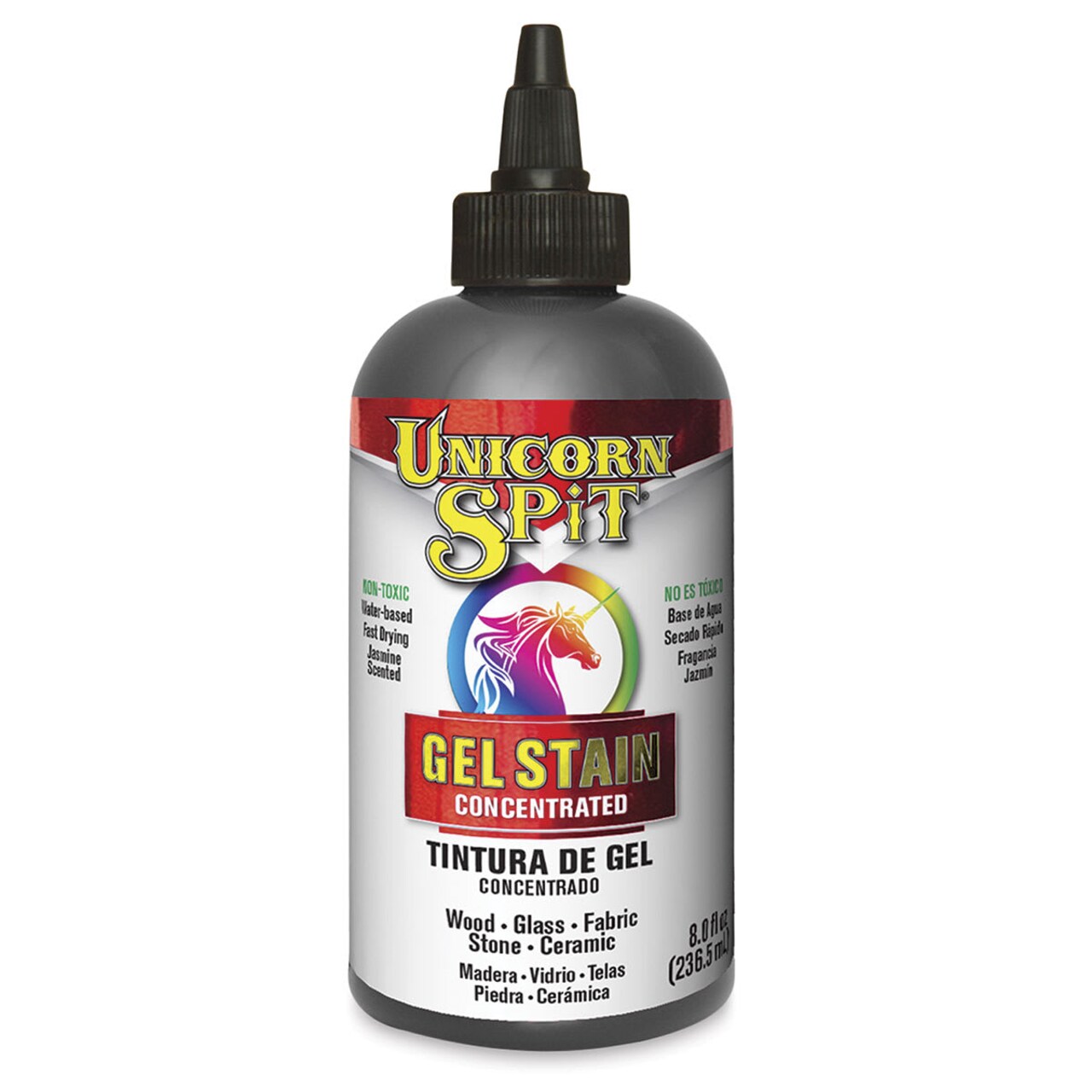 Unicorn Spit Gel Stain and Glaze - Midnight's Blackness, 8 oz, Bottle